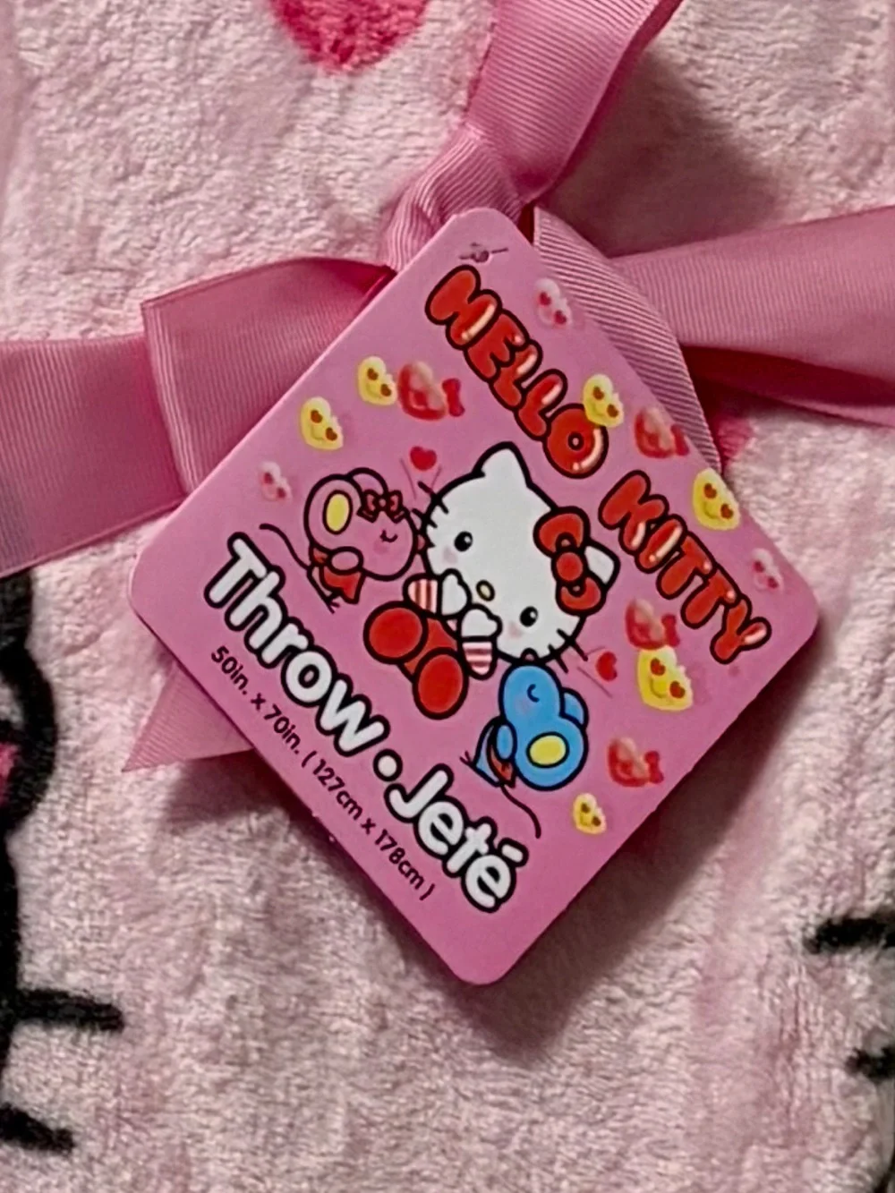 Hello Kitty Valentines I Love You Pink Fleece Throw